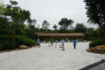 砂浜を再現した遊び場