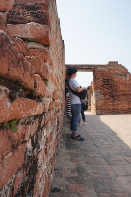 アユタヤ遺跡の壁